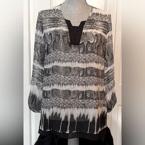 Tribal Jeans Abstract Tunic Blouse- Sz S